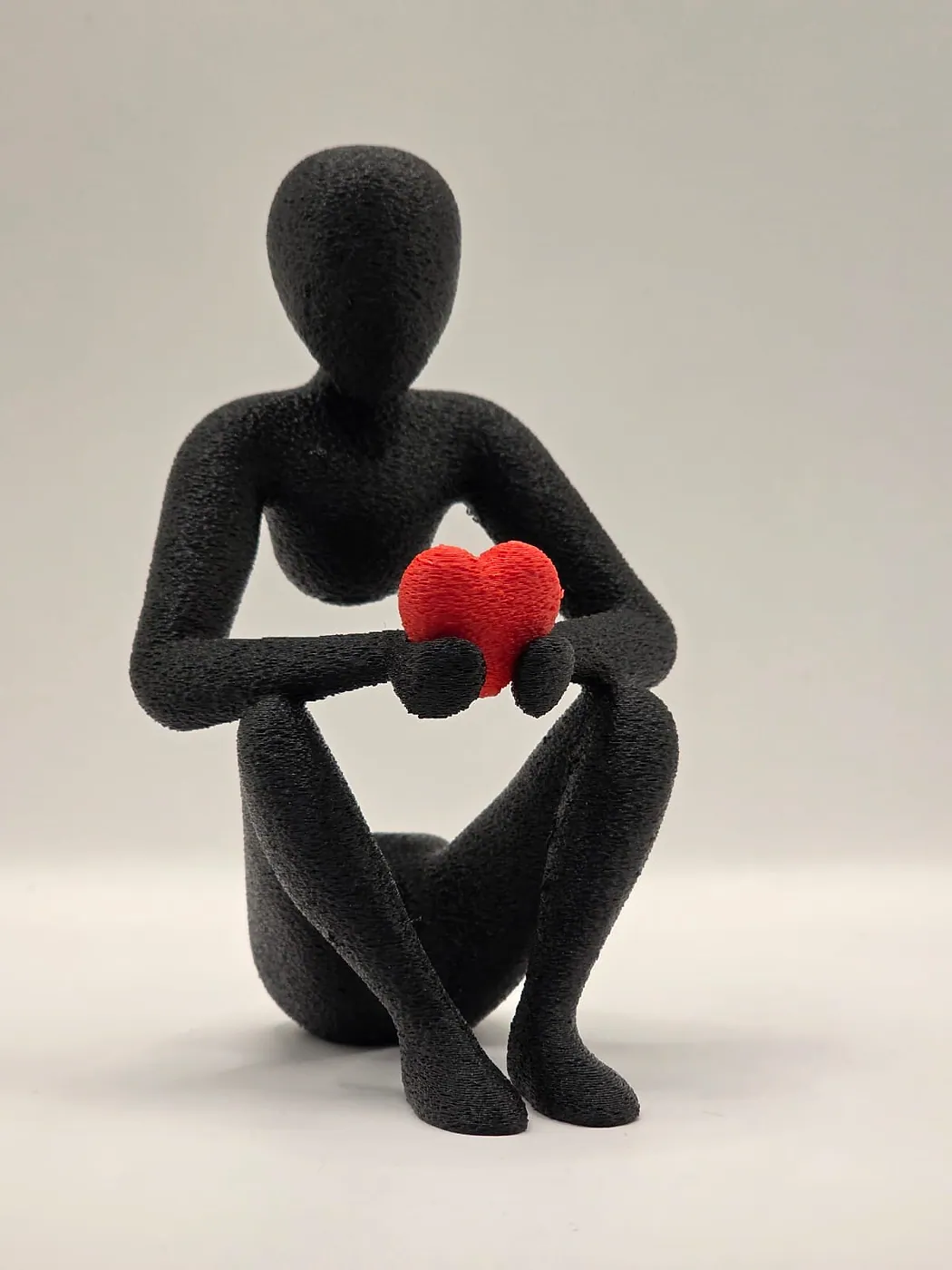 Figura com coração, peça impressa em 3D
