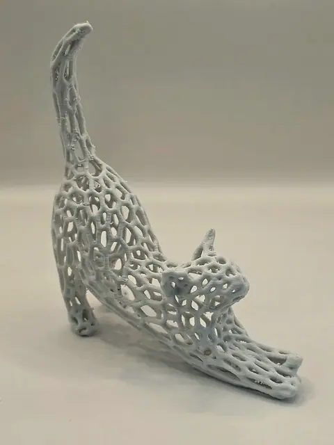 Gato vazado, peça impressa em 3D