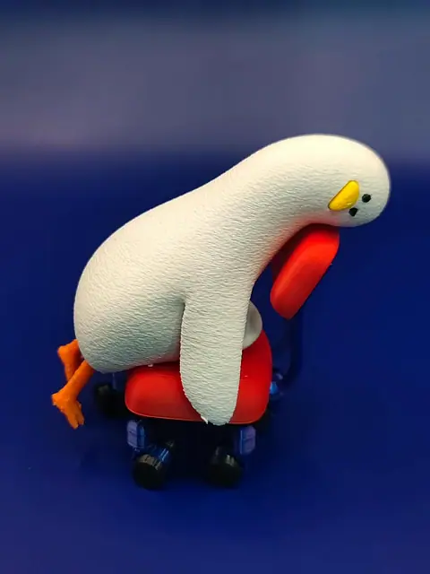 Pato na cadeira, peça impressa em 3D