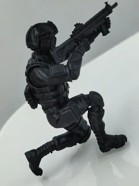 Soldado tático, peça impressa em 3D